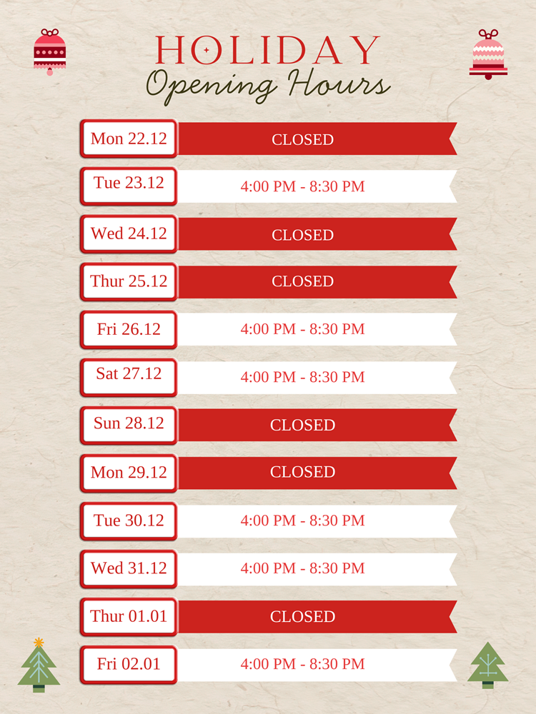 Holiday Hours