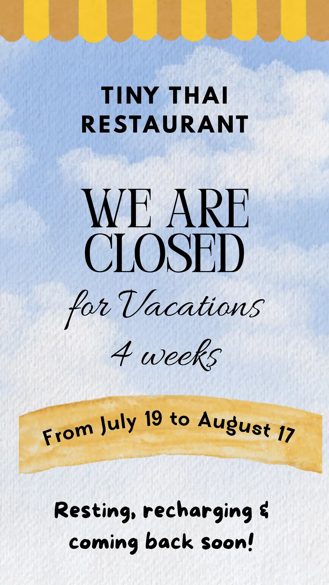 Closed for Vacations